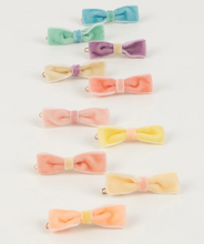 Load image into Gallery viewer, Meri Meri Pastel Velvet Mini Bow Clips