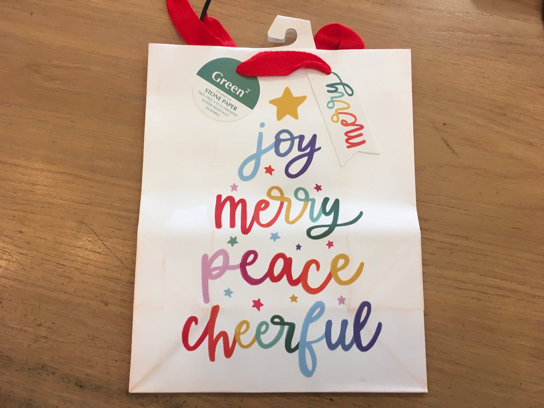 Design gift bag joy merry peace medium