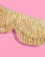 Load image into Gallery viewer, xo, Fetti - Gold Scallop Fringe Banner | Gold party garland, wedding