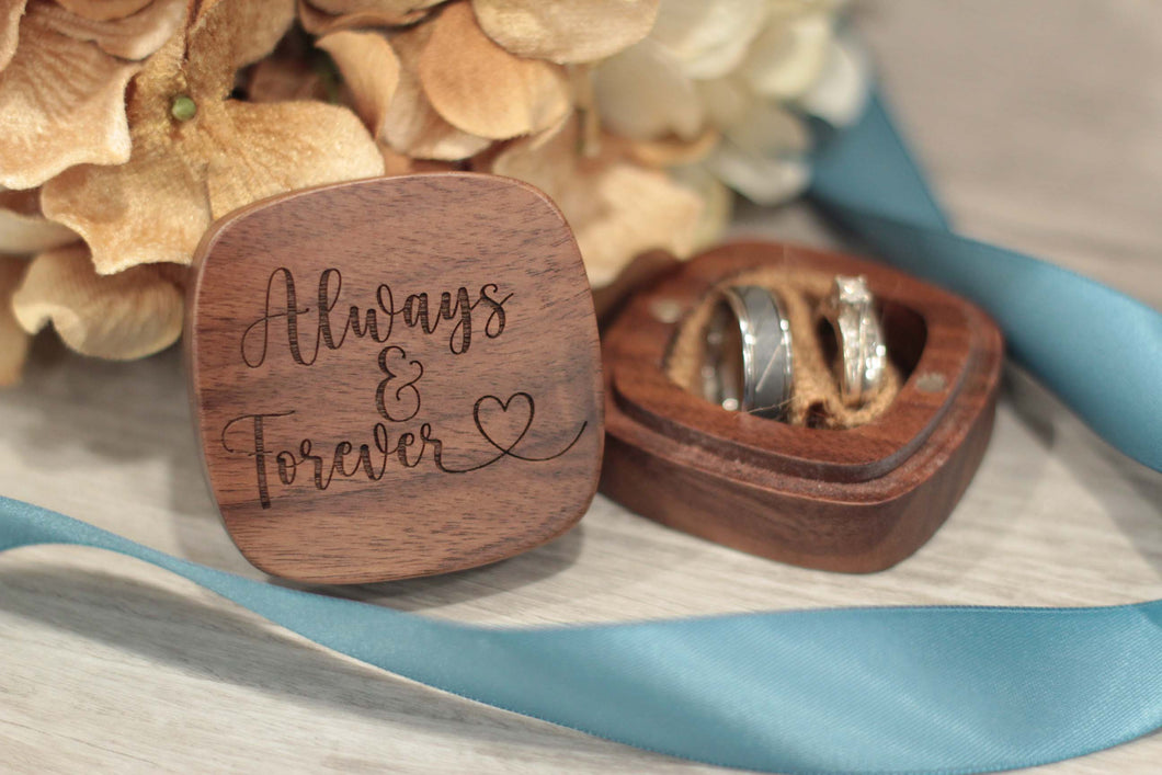 Wooden Ring Box - Always and Forever Design