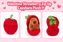 Load image into Gallery viewer, Plushland -Strawberry Zip Up Capybara | Valentine Plush Gift