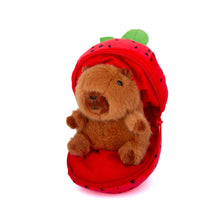 Load image into Gallery viewer, Plushland -Strawberry Zip Up Capybara | Valentine Plush Gift