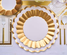 Load image into Gallery viewer, Sophistiplate - Dinner Plate Gold &amp; White/8 pkg