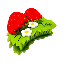 Load image into Gallery viewer, Jenny Lemons - Large Strawberries and Flowers Hair Claw Clip