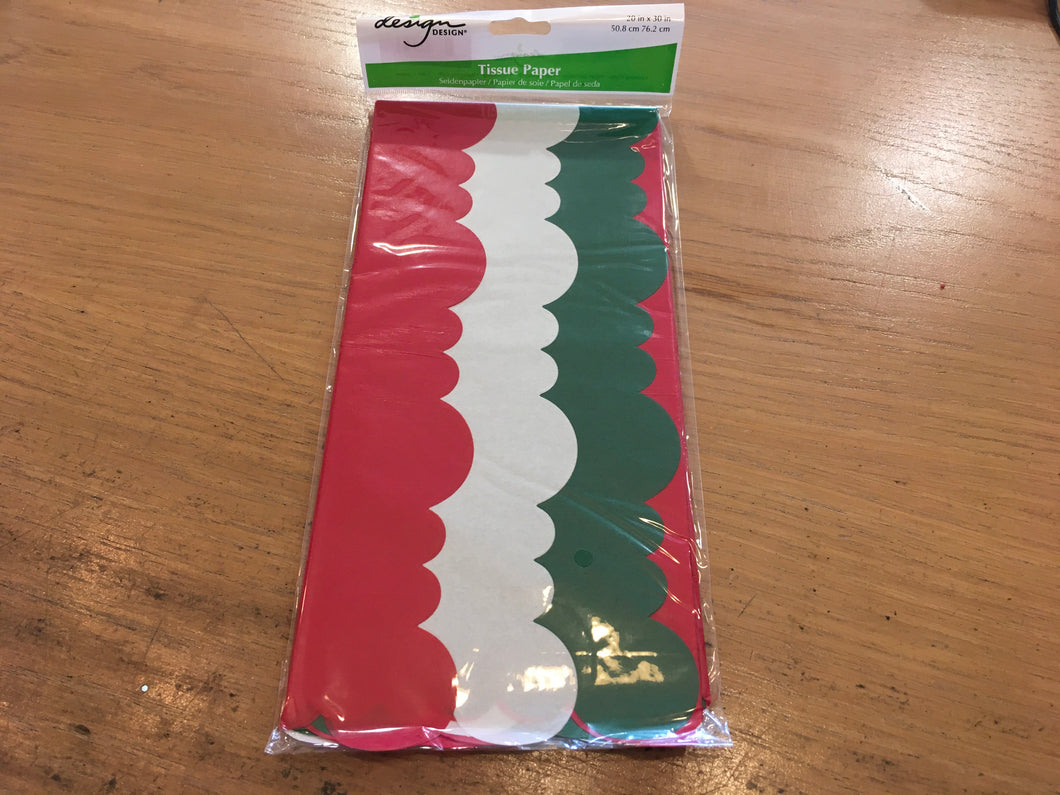 Design scalloped tissue red green