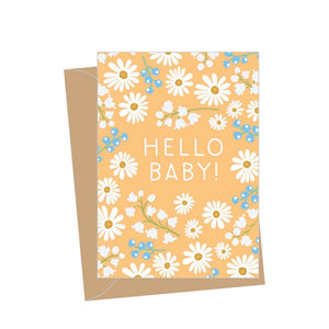 Apartment 2 Cards - Mini New Baby White Daisies, Folded Enclosure Cards