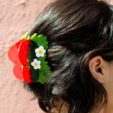 Load image into Gallery viewer, Jenny Lemons - Large Strawberries and Flowers Hair Claw Clip