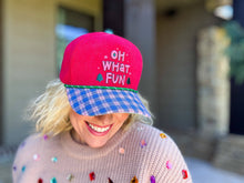 Load image into Gallery viewer, Baseball Cap - Holiday - "Oh What Fun" - Red