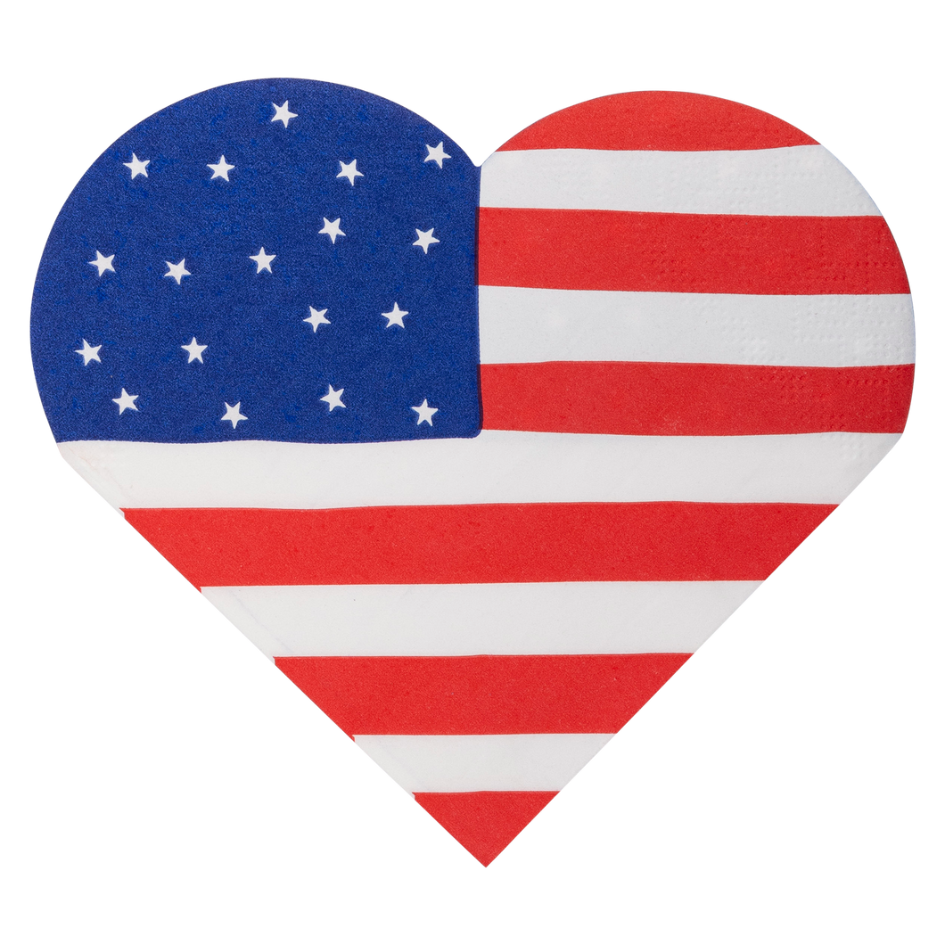 My Mind’s Eye - PLNP330 - Heart Shaped Flag Paper Cocktail Napkin