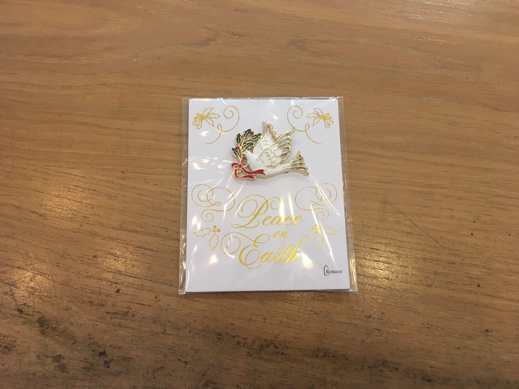 Peace on earth dove pin
