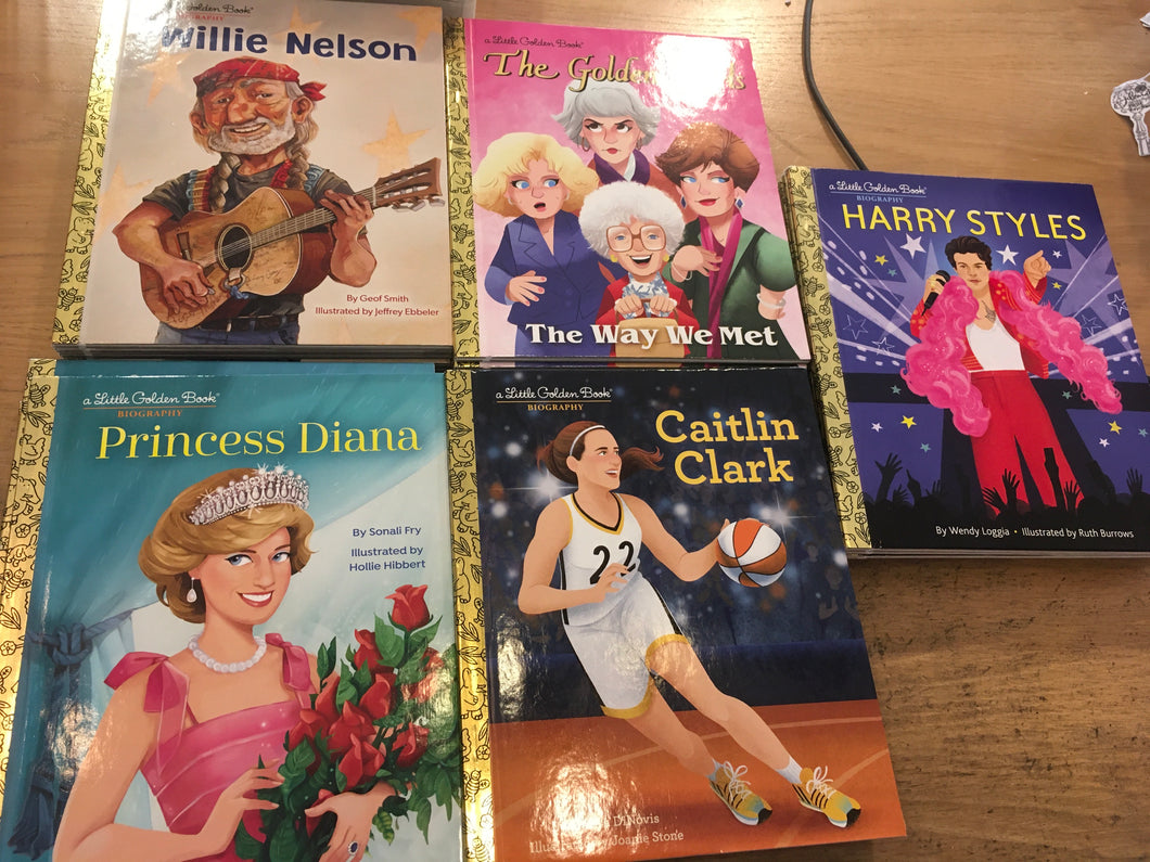 Little Golden Book - Willie. Golden Girls. Princess Diana. Harry. Caitlin Clark.