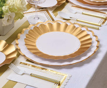 Load image into Gallery viewer, Sophistiplate - Dinner Plate Gold &amp; White/8 pkg