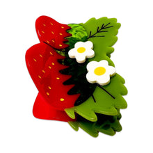 Load image into Gallery viewer, Jenny Lemons - Large Strawberries and Flowers Hair Claw Clip