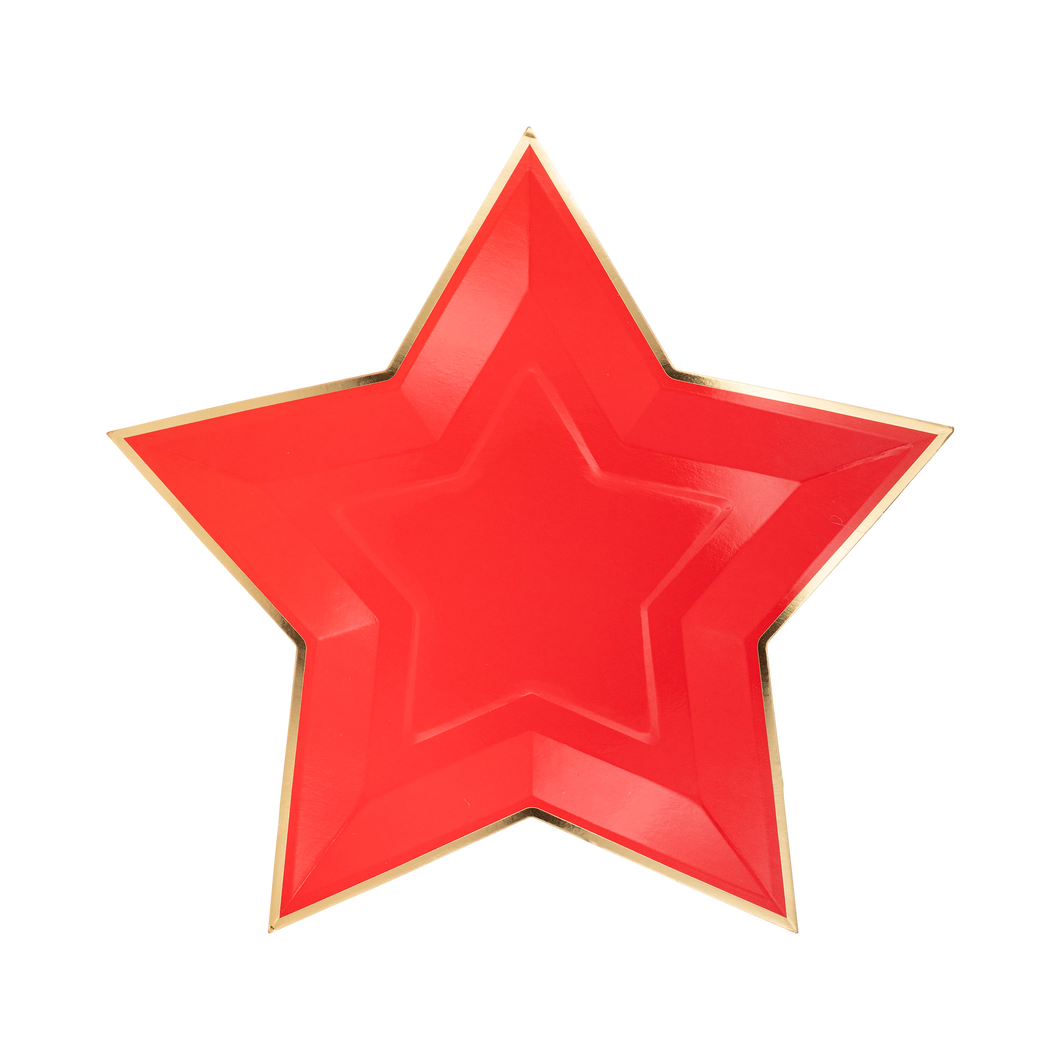 My Mind’s Eye - PGB1041 - Red Star Shaped Gold Foiled Paper Plate