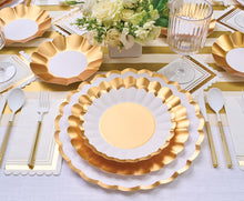 Load image into Gallery viewer, Sophistiplate - Appetizer/Dessert Bowl Gold &amp; White/8 pkg