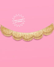 Load image into Gallery viewer, xo, Fetti - Gold Scallop Fringe Banner | Gold party garland, wedding