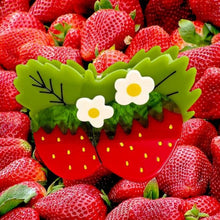 Load image into Gallery viewer, Jenny Lemons - Large Strawberries and Flowers Hair Claw Clip