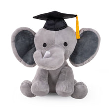Load image into Gallery viewer, Plushland - 10" Graduation Elephant Stuffed Animal with Cap &amp; Diploma