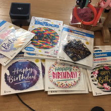 Load image into Gallery viewer, Mylar happy birthday balloon 17-18 in