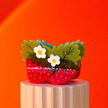 Load image into Gallery viewer, Jenny Lemons - Large Strawberries and Flowers Hair Claw Clip