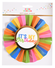 Load image into Gallery viewer, Party Partners - Rainbow It's My Birthday Paper Badge