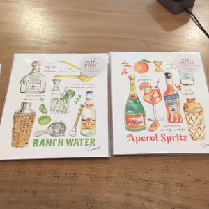 Art print.  Ranch water, aperol spritz