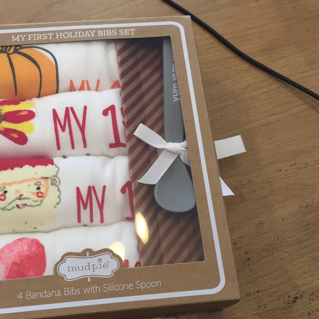 Mud pie my first holiday bibs set
