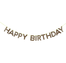 Load image into Gallery viewer, Meri Meri Glitter Gold Happy Birthday Garland