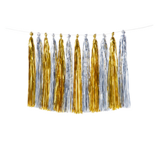 Load image into Gallery viewer, Meri Meri Gold and Silver Tassel Garland