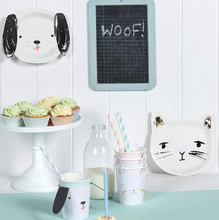 Load image into Gallery viewer, Meri Meri Dog Plate Black &amp; White
