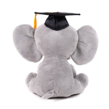 Load image into Gallery viewer, Plushland - 10" Graduation Elephant Stuffed Animal with Cap &amp; Diploma