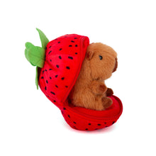 Load image into Gallery viewer, Plushland -Strawberry Zip Up Capybara | Valentine Plush Gift