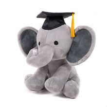 Load image into Gallery viewer, Plushland - 10" Graduation Elephant Stuffed Animal with Cap &amp; Diploma
