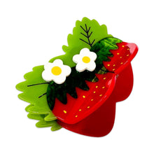 Load image into Gallery viewer, Jenny Lemons - Large Strawberries and Flowers Hair Claw Clip