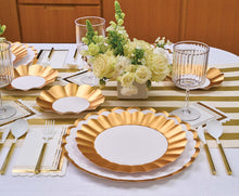 Load image into Gallery viewer, Sophistiplate - Dinner Plate Gold &amp; White/8 pkg