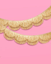 Load image into Gallery viewer, xo, Fetti - Gold Scallop Fringe Banner | Gold party garland, wedding