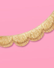 Load image into Gallery viewer, xo, Fetti - Gold Scallop Fringe Banner | Gold party garland, wedding