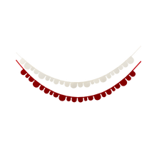 Load image into Gallery viewer, My Mind’s Eye - BEC1104 - Red and Cream Scalloped Felt Banner Set