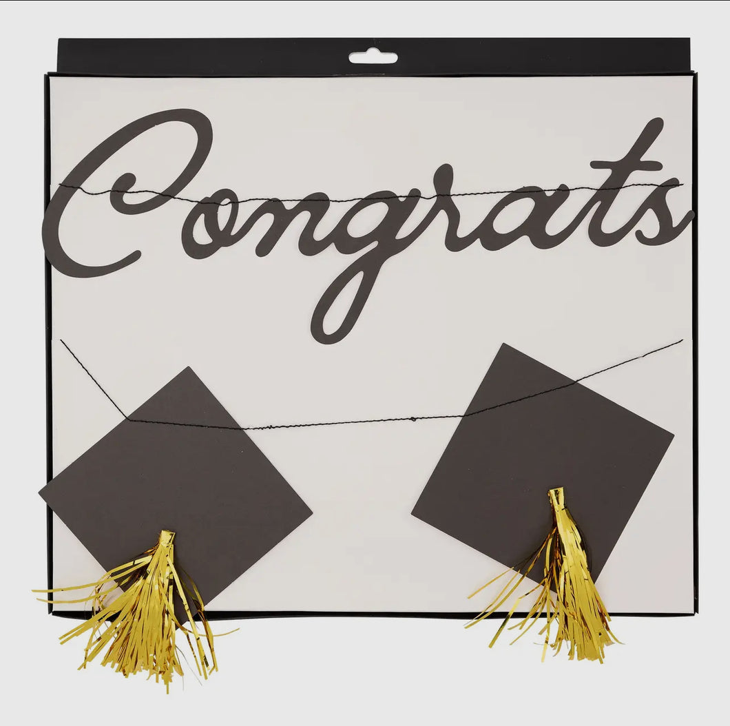 Congrats Grad Cap Banner Set