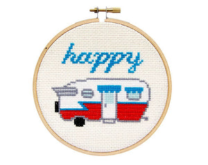 The Stranded Stitch - Happy Camper Cross Stitch Kit