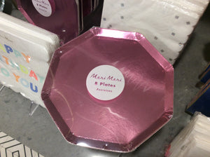 Metallic Pink Cocktail Plates