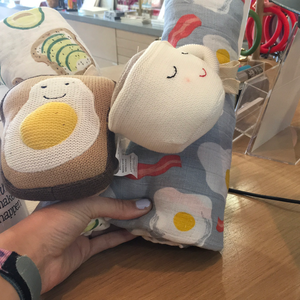 Swaddle and rattle set - avocado and coffee and monkey