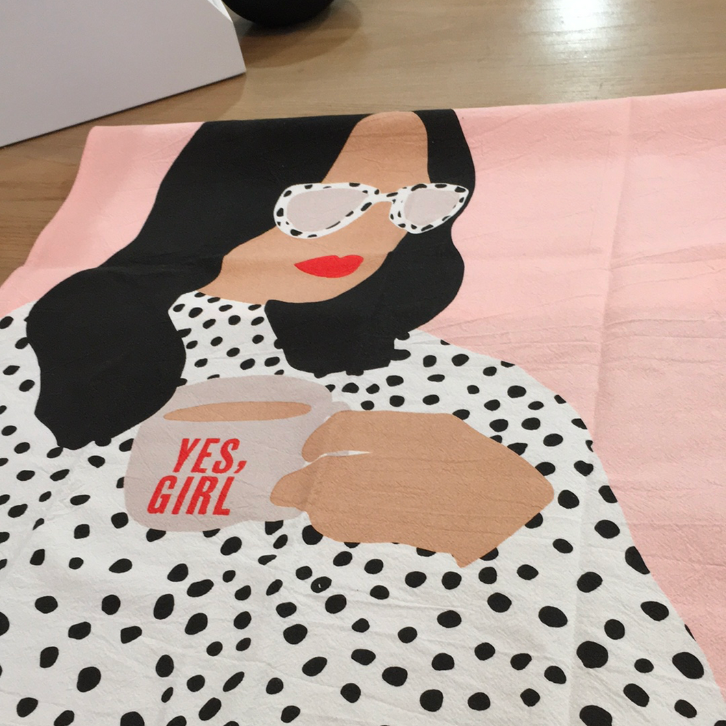 Yes Girl Tea Towel