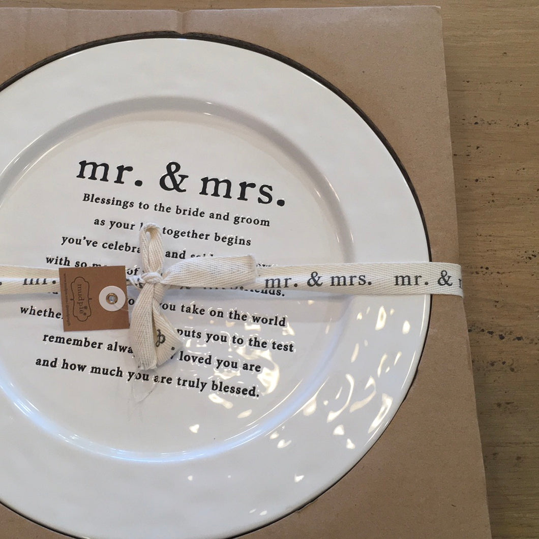 Mr. Mrs. Wedding blessing platter