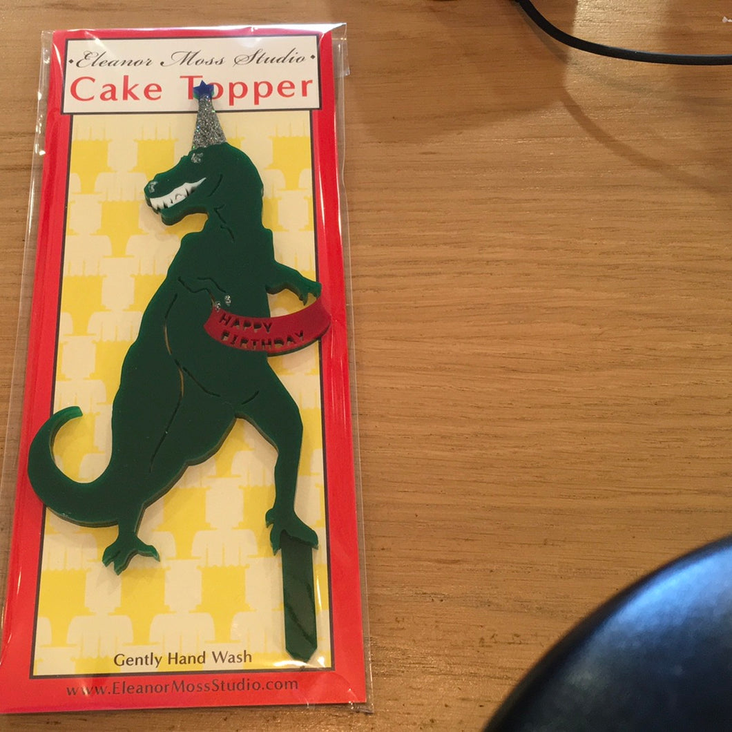 Eleanor Moss T-Rex cake topper- green