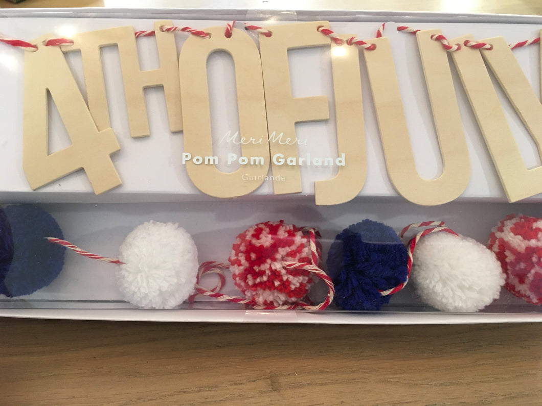 4th of July Pom Pom Garland