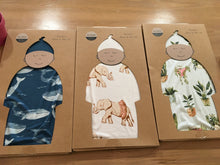 Load image into Gallery viewer, Newborn Gown &amp; Hat Set