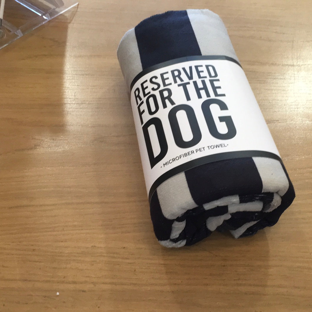 Reserved for the dog microfiber pet towel by Santa Barbara design studio