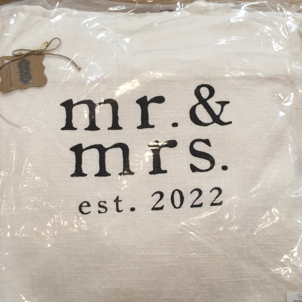 Mr. & Mrs. Est. 2022 Pillow - square and rectangle