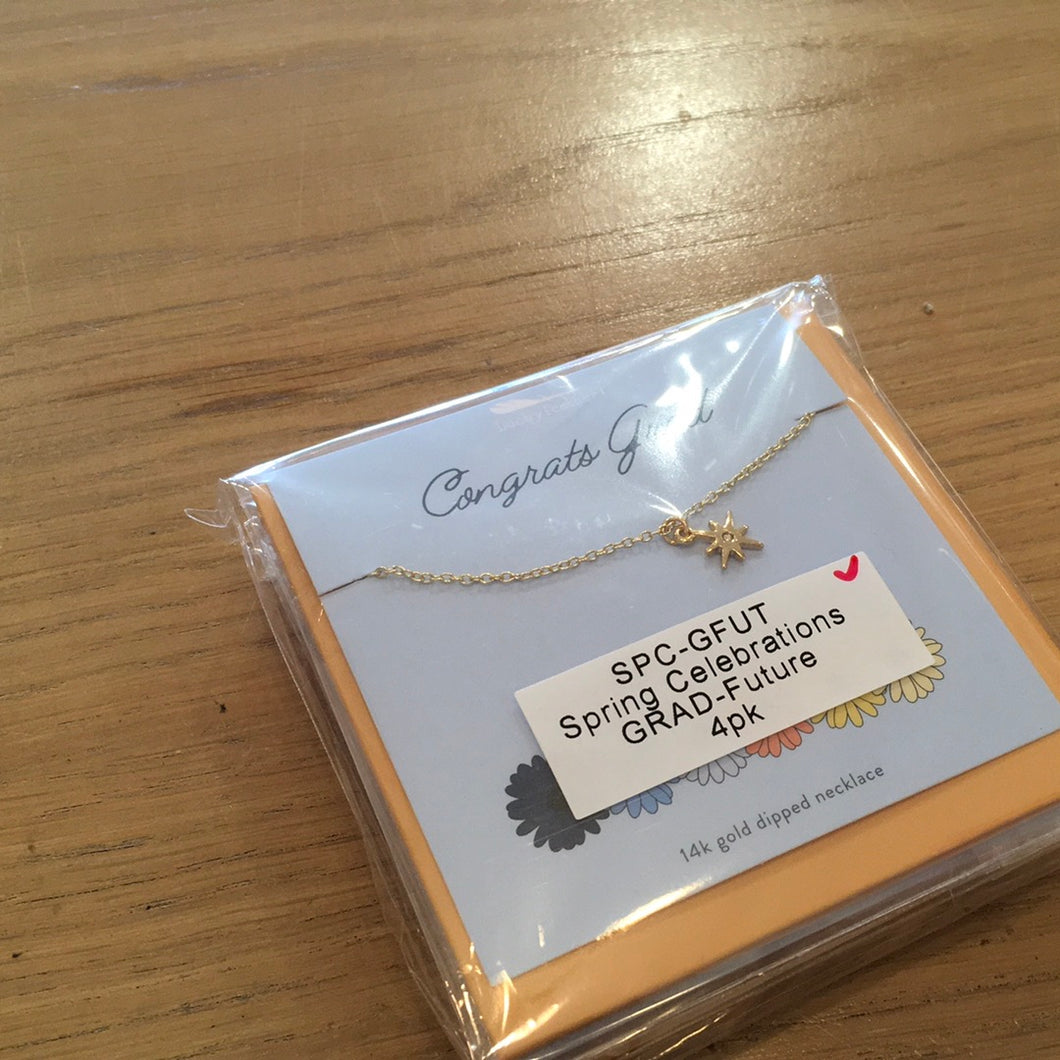 Congrats grad necklace lucky feather